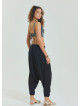 Black Women's Shalwar with Gimp Detailed Elastic Pocket on the Leg 4480